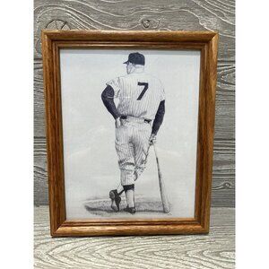Framed Reproduction Mickey Mantle Art Print New York Yankees MLB Baseball